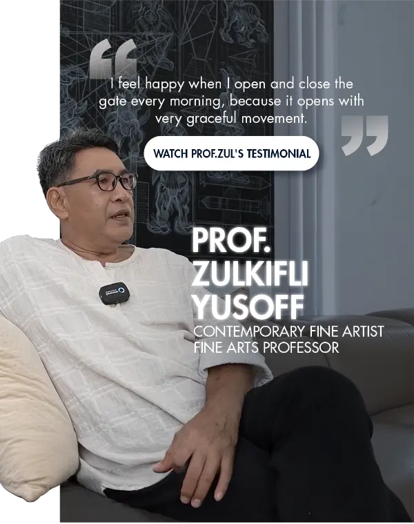 Fine artist Prof. Zulkifli Yusoff sharing his DELUX autogate experience