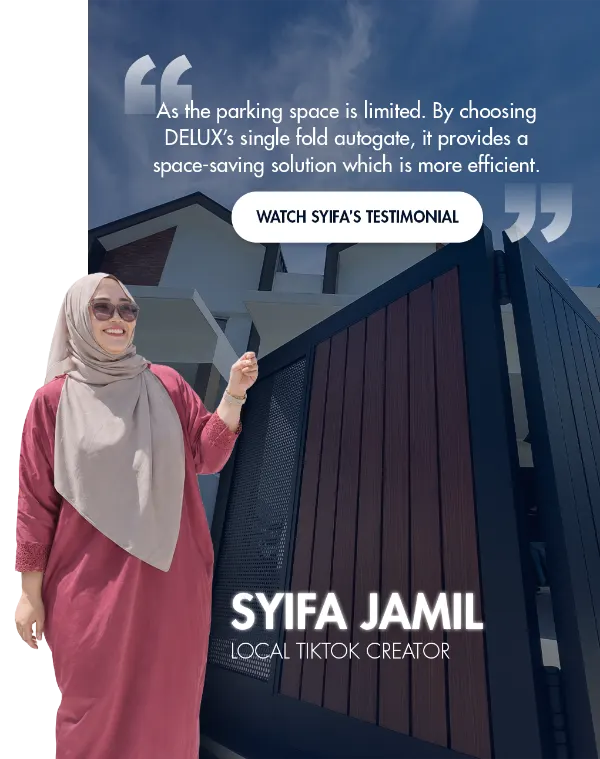 TikTok creator Syifa Jamil with her DELUX single fold autogate