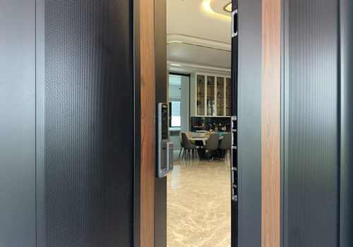 Aluminium security door at the entrance of a landed home in Malaysia