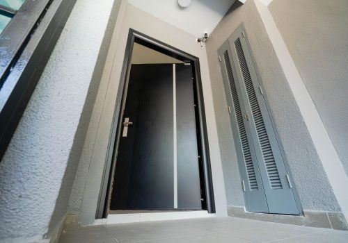Aluminium security door at the entrance of a landed home in Malaysia