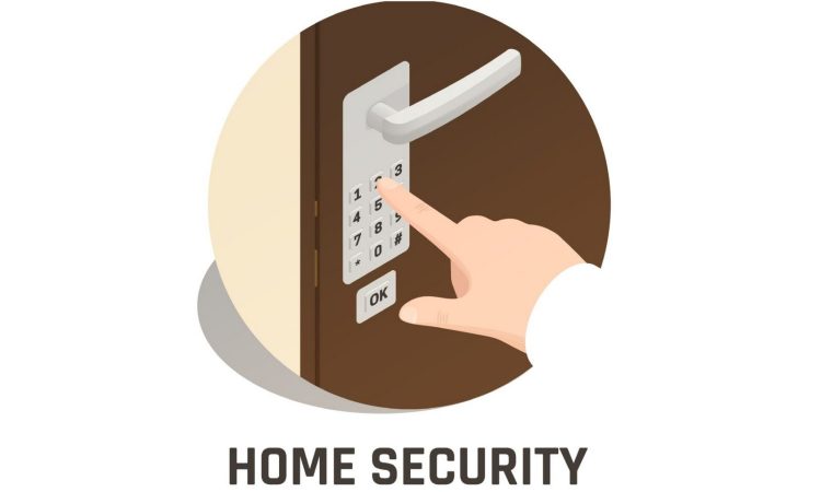 Home Security Isometric Composition